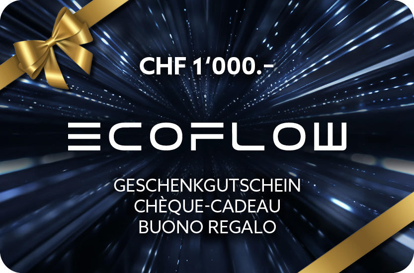 EcoFlow Schweiz digitaler Gutschein | Wert: CHF 1'000.-