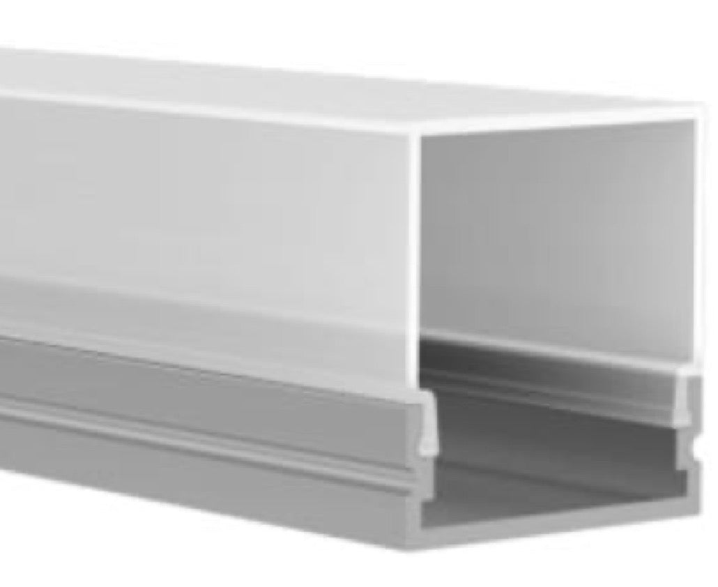 Jelektro LED Aluprofil 2 m, 27 mm, grosses Aufbauprofil in Aluminium mit Abdeckung