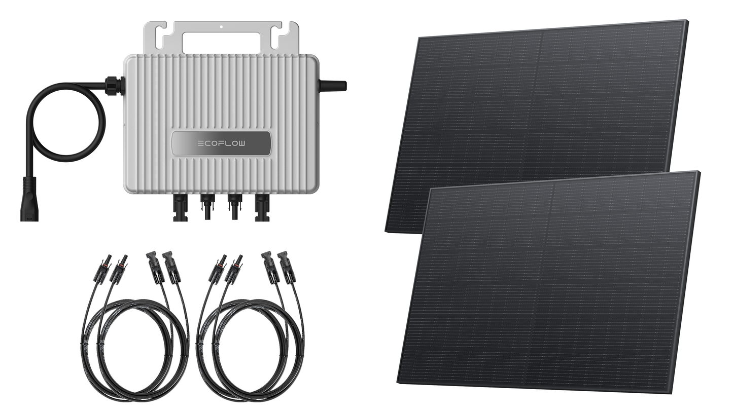 EcoFlow STREAM Balkonkraftwerk Starter-Set | 600 Watt Wechselrichter | 2 x 400 Watt Solarpanels | CH-Version