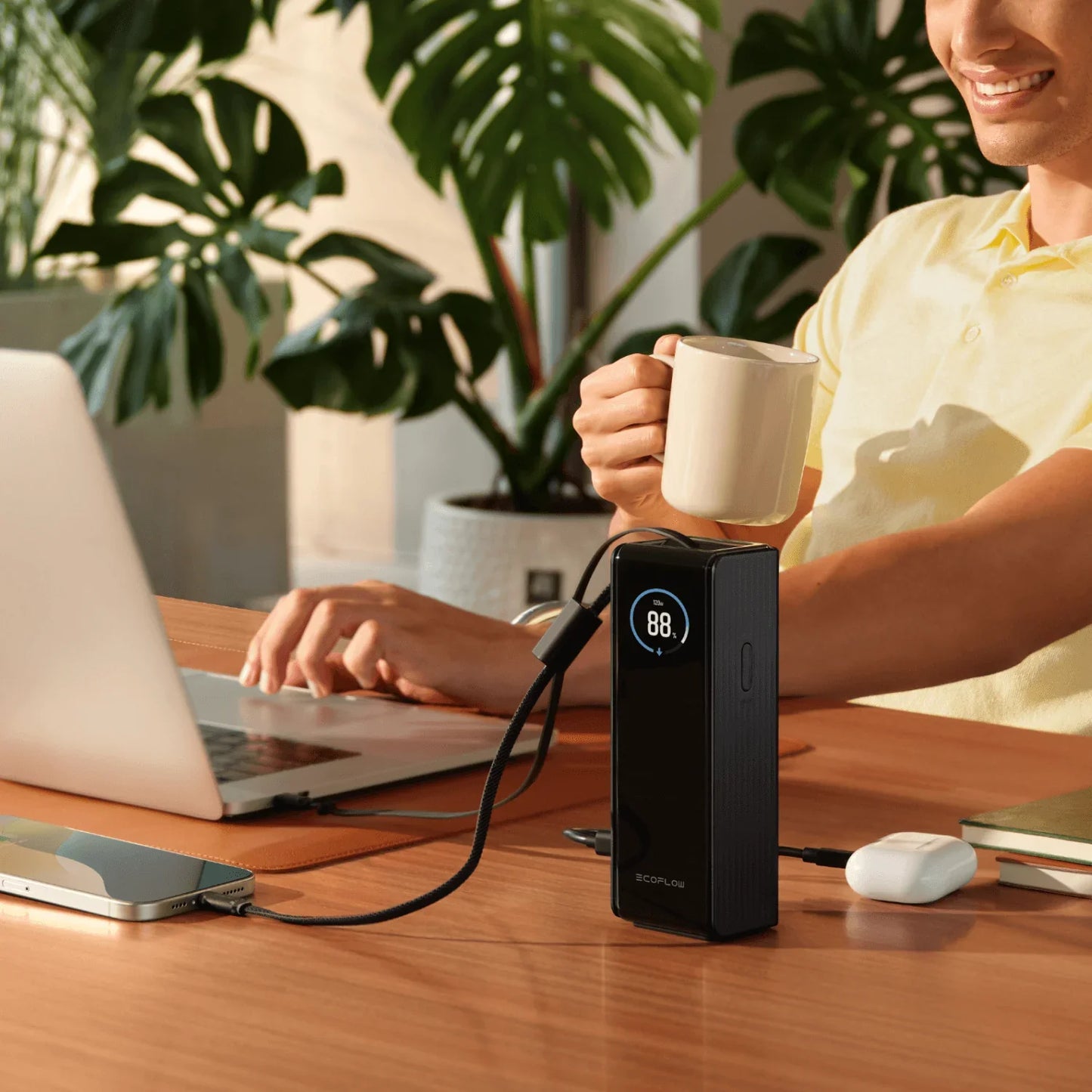 EcoFlow RAPID Powerbank 25'000 mAh schwarz | 140 W laden, bis zu 170 W entladen | + ausziehbares 100 W USB-C Kabel