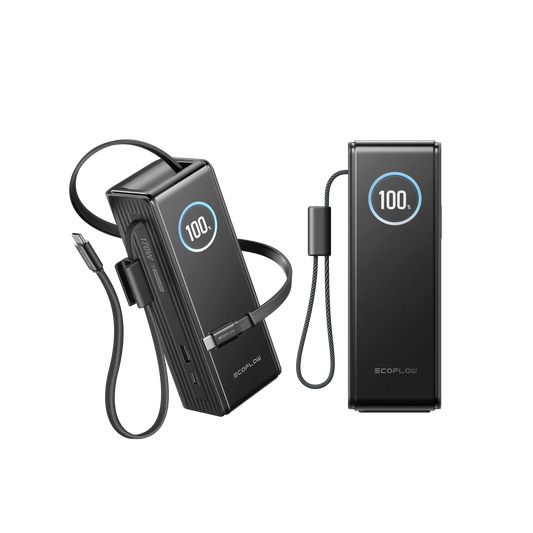 EcoFlow RAPID Powerbank 25'000 mAh schwarz | 140 W laden, bis zu 170 W entladen | + ausziehbares 100 W USB-C Kabel