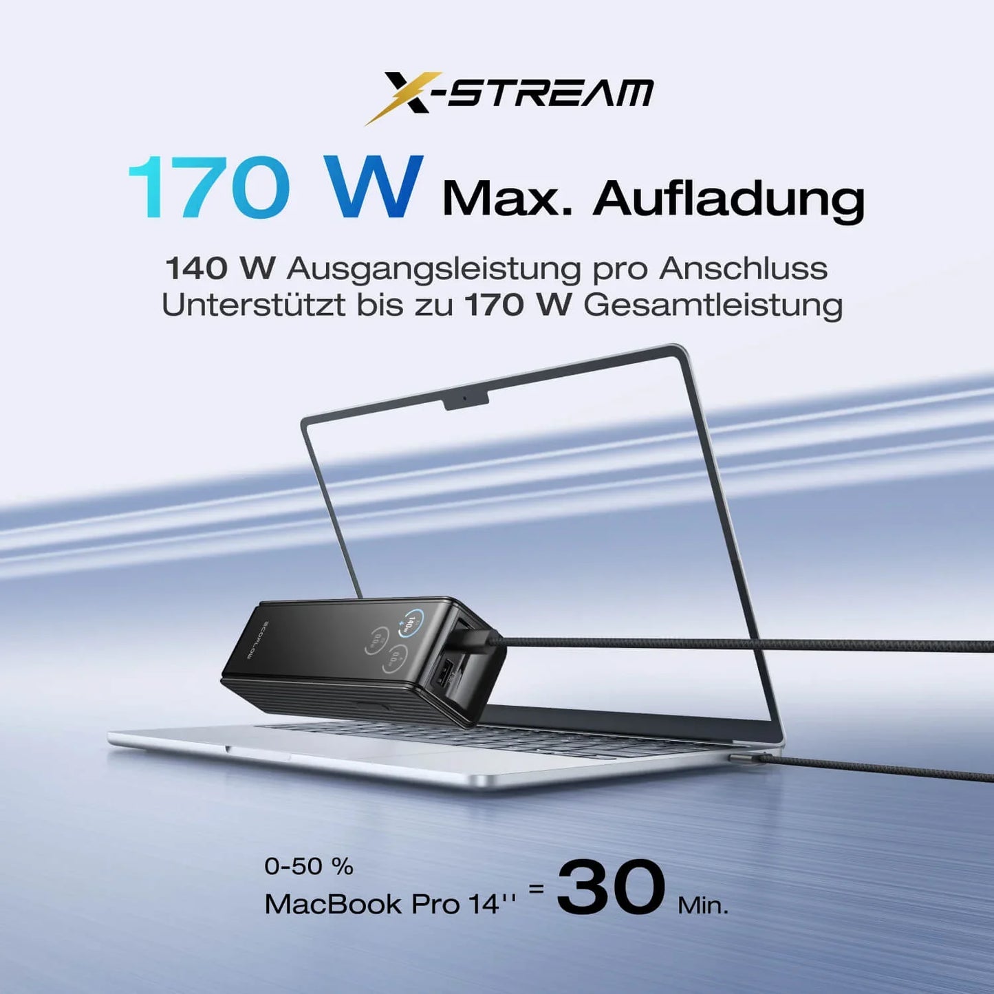 EcoFlow RAPID Powerbank 25'000 mAh grau | 140 W laden, bis zu 170 W entladen | USB-C und USB-A