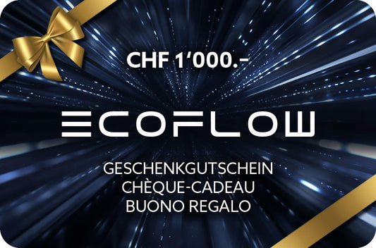 EcoFlow Schweiz digitaler Gutschein | Wert: CHF 1'000.-