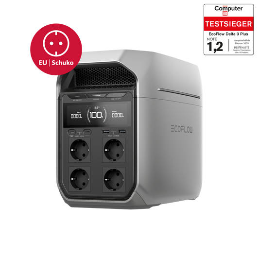 EcoFlow DELTA 3 Plus Powerstation 1024 Wh EU-Version | USV (<10 ms)