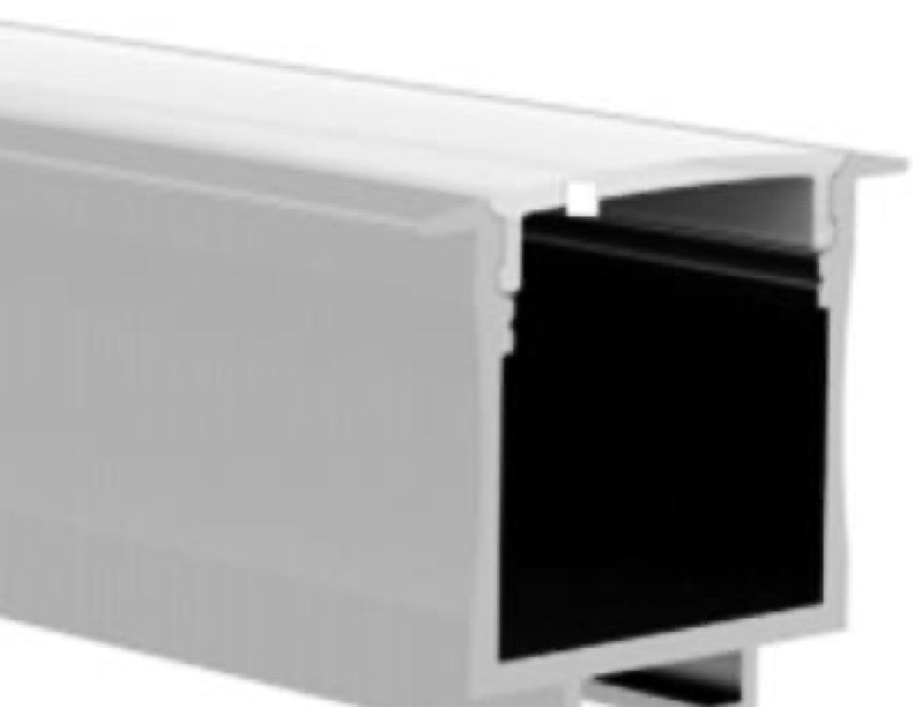 Jelektro LED Aluprofil 2 m, 20,2 mm, tiefes Einbauprofil in Aluminium mit Abdeckung