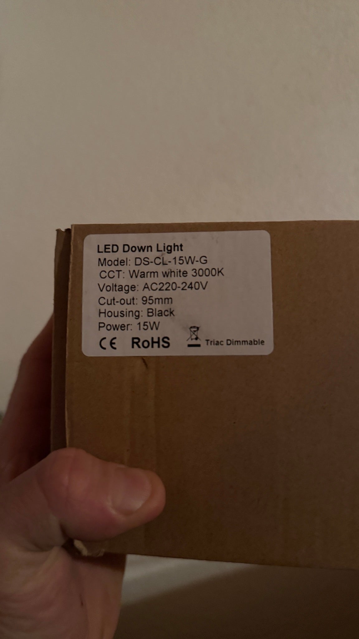 Jelektro LED Downlight 15 W in Schwarz, 3000 K, Triac dimmbar, Verpackung mit Typenschild