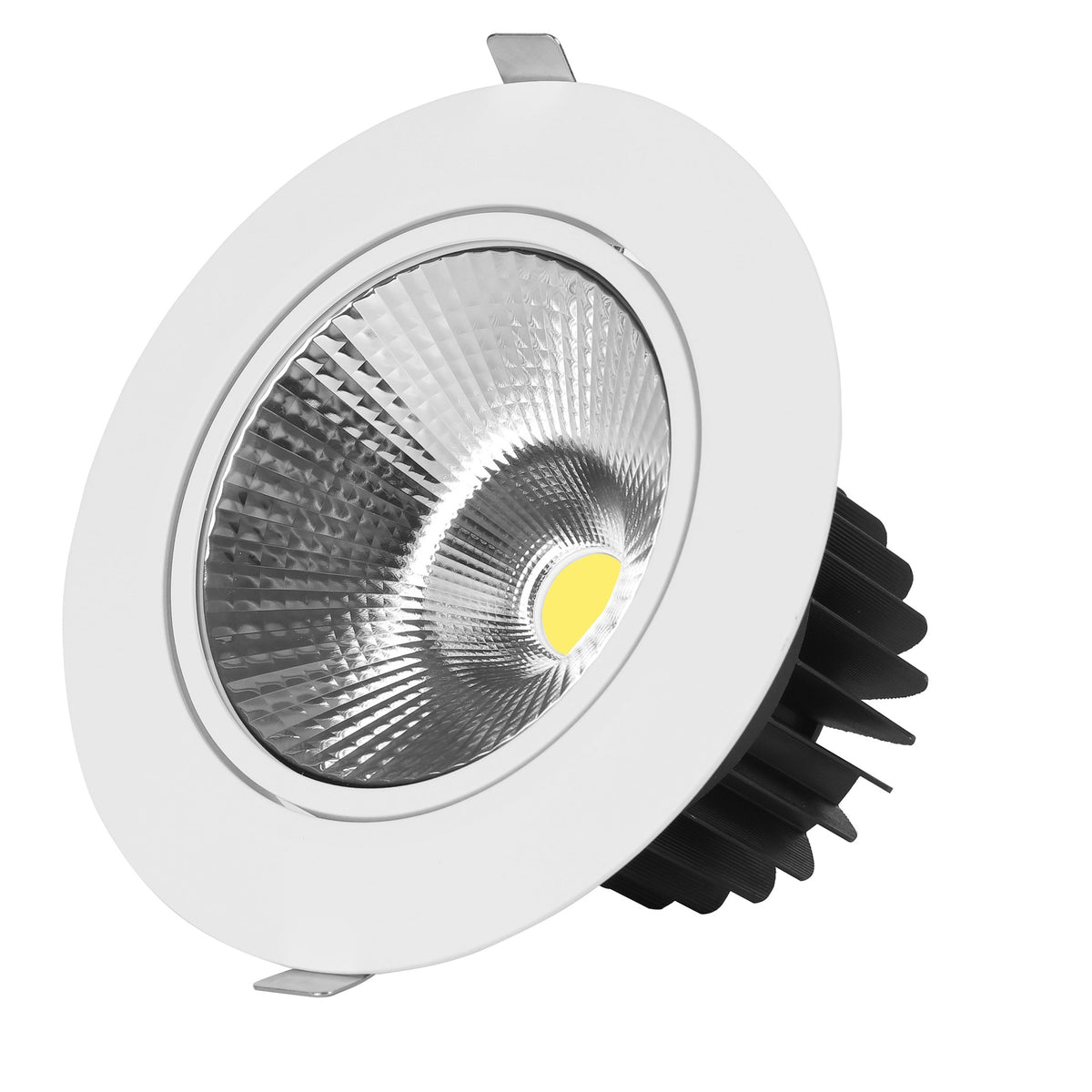 Jelektro LED Einbauspot Standard 8 W in Weiss, COB-Downlight mit Reflektor und Kühlkörper, Triac dimmbar