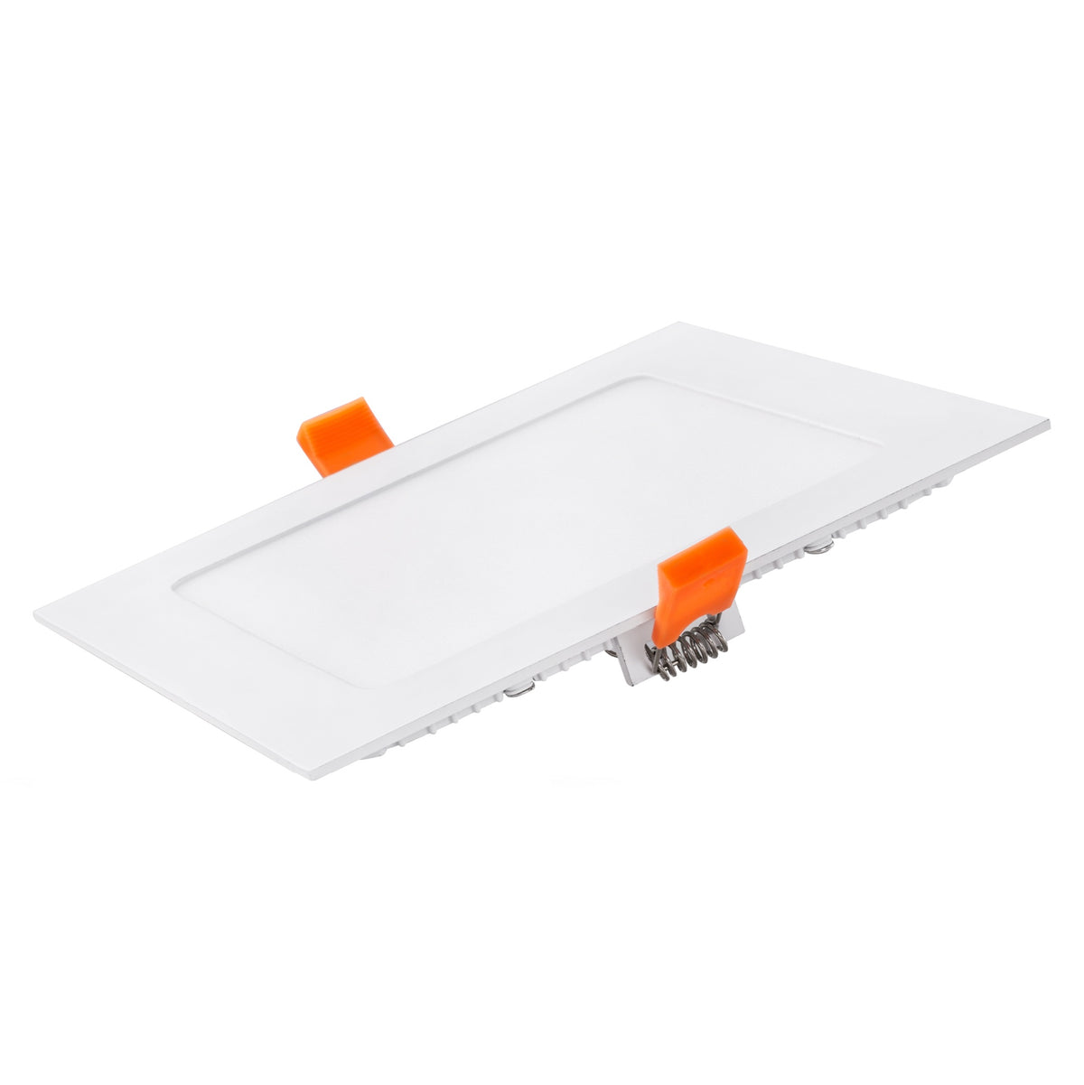 Jelektro LED Einbauspot viereckig IP44, flaches weißes Panel mit Federclips zur Deckenmontage