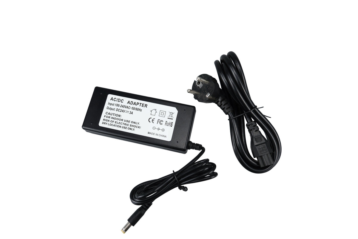 Jelektro LED Netzteil IP20 für 24-V-LED-Streifen, schwarzes Steckernetzteil mit Netzkabel und DC-Anschluss