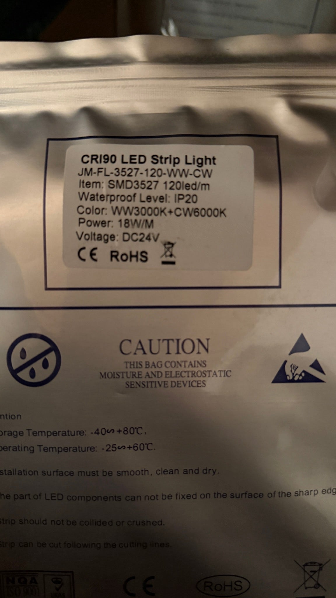 Jelektro LED Streifen CRI 90 mit einstellbaren Weisstönen, 120 LED/m, 24 V, IP20